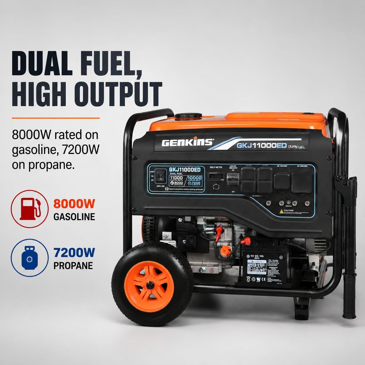 Genkins GKJ11000ED — 11,000W Dual-Fuel Generator, photo 3 of 5