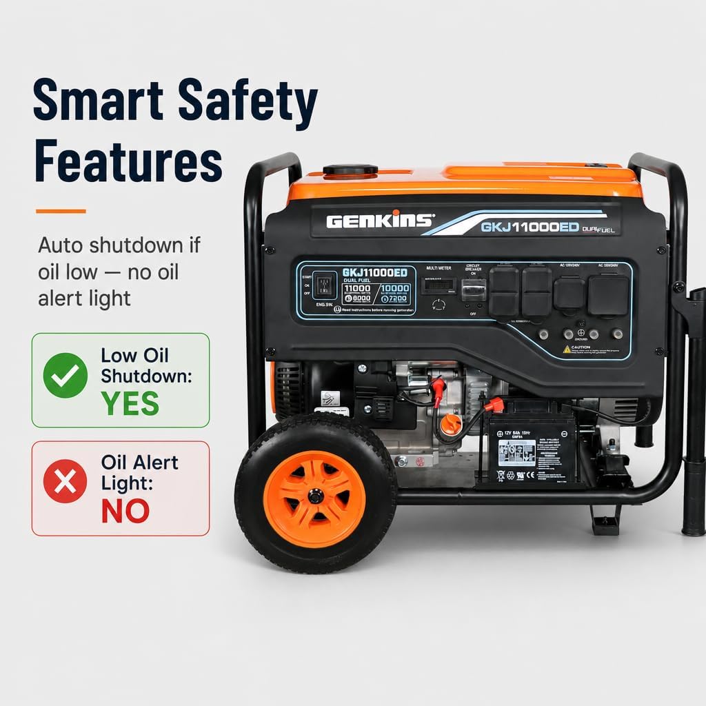 Genkins GKJ11000ED — 11,000W Dual-Fuel Generator, photo 5 of 5