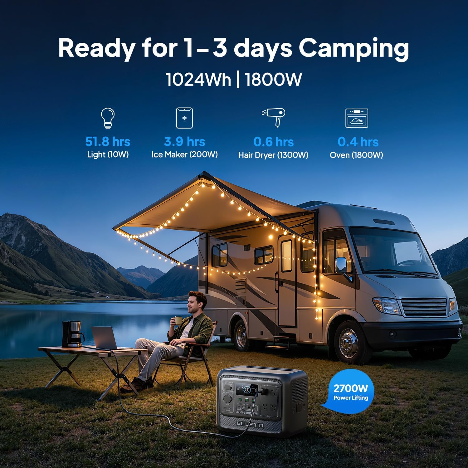 BLUETTI Elite 100 V2 with Dual High-Speed DC Fast Charger Kit, photo 3 of 7