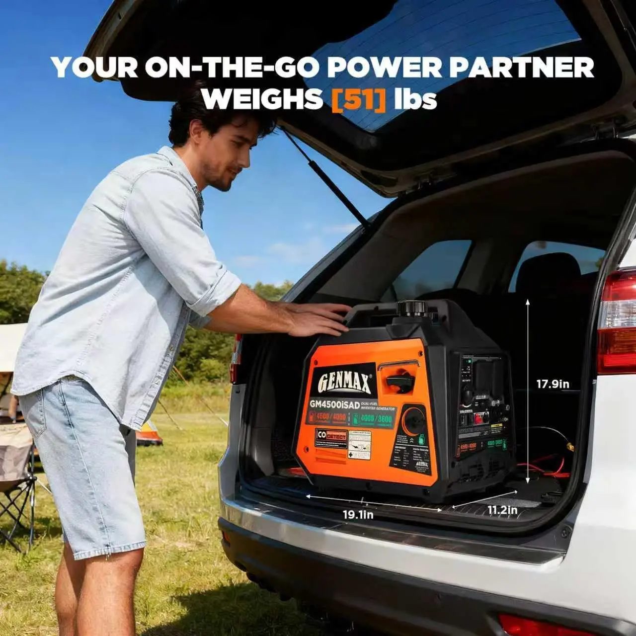 GENMAX GM4500iSAD 4500W Peak Dual-Fuel Silent Inverter Generator, photo 7 of 8