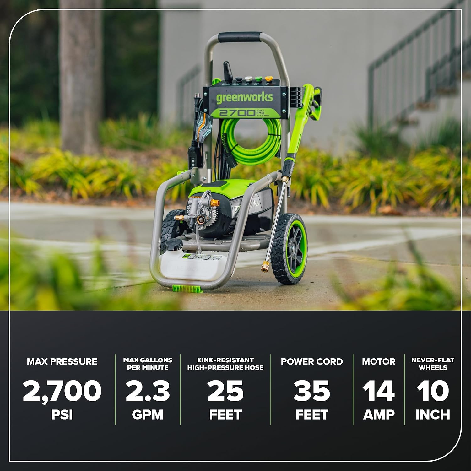 Greenworks 2700 PSI Brushless Electric Pressure Washer (1.2 GPM · TruBrushless™ Motor), photo 7 of 7