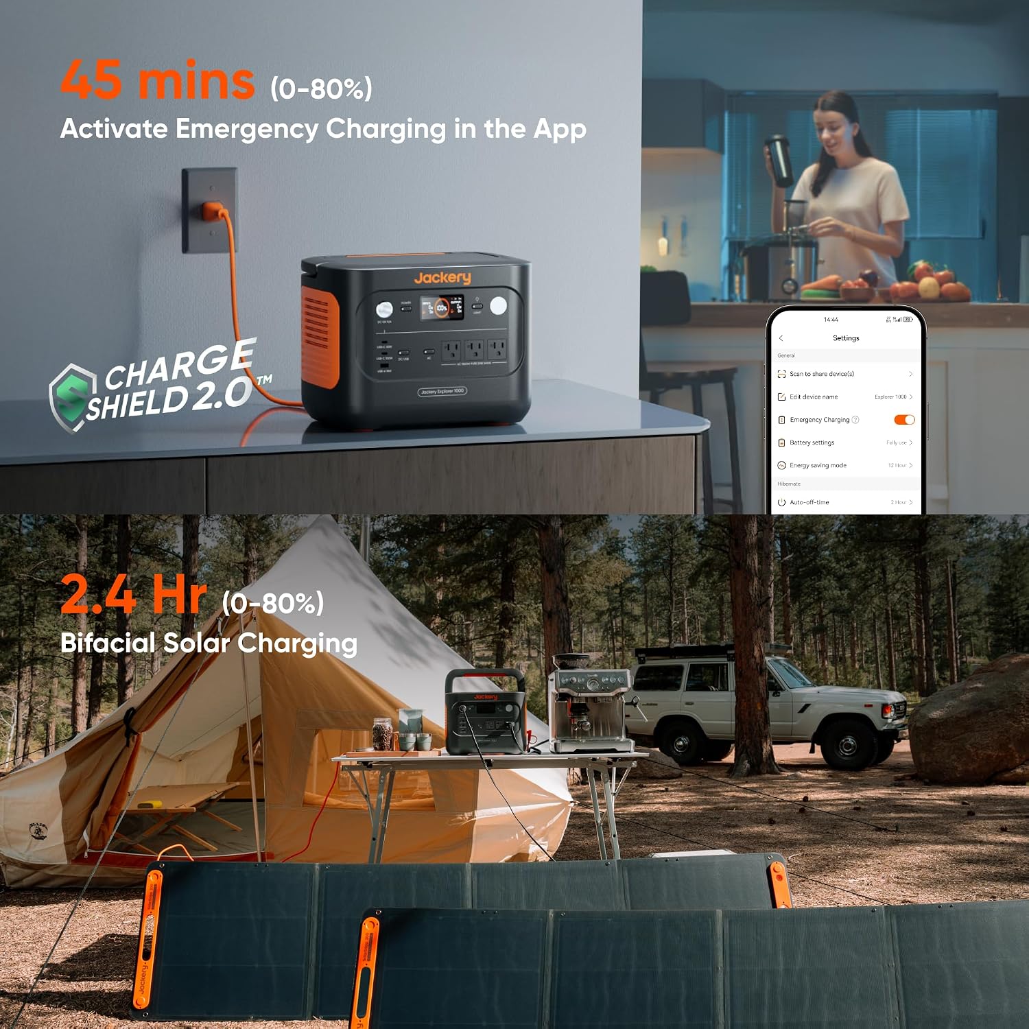 Jackery Solar Generator 1000 v2 with 2× 200W High-Efficiency Solar Panels (400W Solar Array), photo 5 of 7