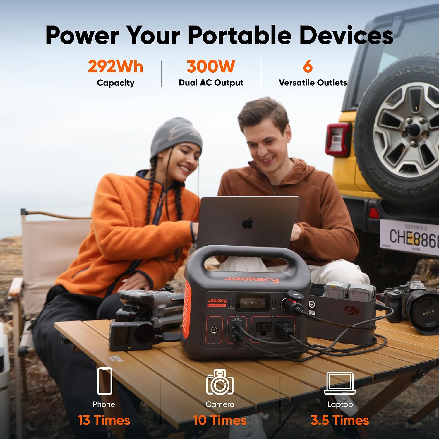 Jackery Explorer 300 with 100W Multi-Mode High-Lumen Outdoor LED Floodlight, photo 3 of 7