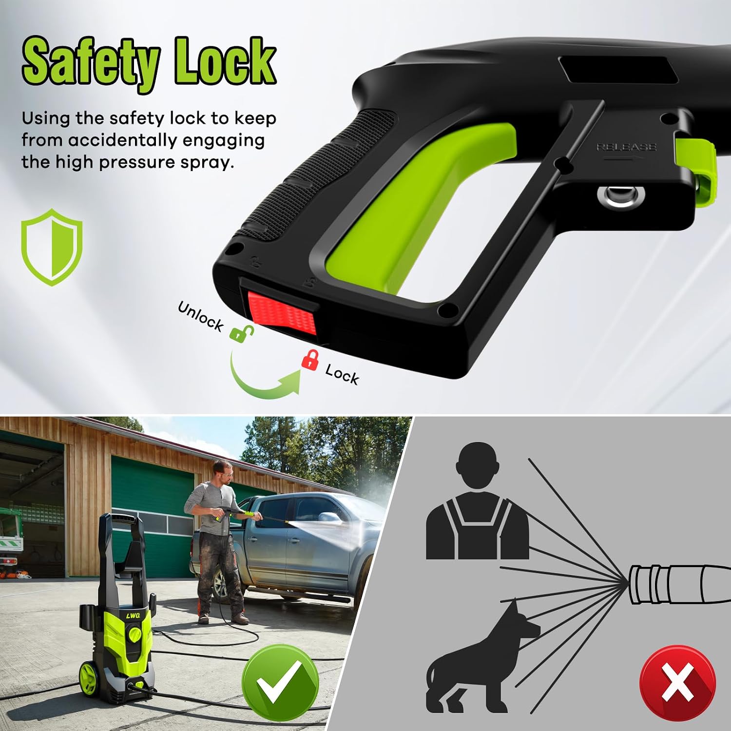LWQ 3800 PSI 2.6 GPM Portable Electric High Pressure Washer (4 Quick Connect Nozzles & Foam Cannon), photo 5 of 7