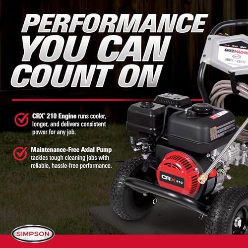 Simpson Clean Machine 3400 PSI Gas Pressure Washer with 15" Surface Scrubber Bundle (208cc CRX Engine), photo 6 of 7