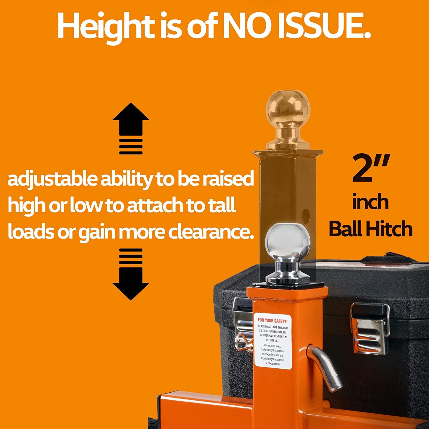 SuperHandy GUO041 Electric Trailer Dolly 800W 12V 2-Inch Ball Mount (2,800 lbs Max Capacity), photo 3 of 6