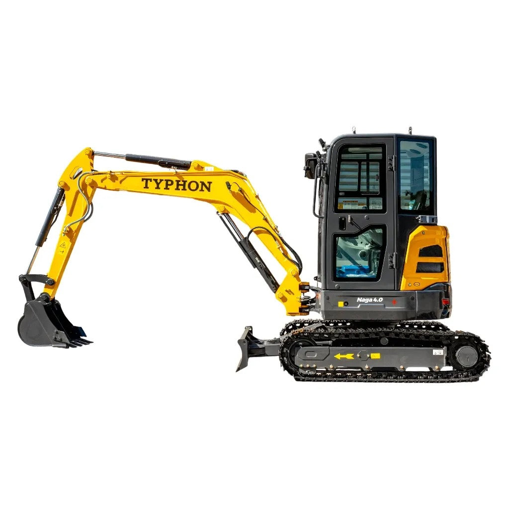 TYPHON NAGA 4.0 - 4 Ton Yanmar Diesel Mini Excavator with Steel Tracks, Enclosed A/C Cab and Zero Tail Swing, photo 11 of 11