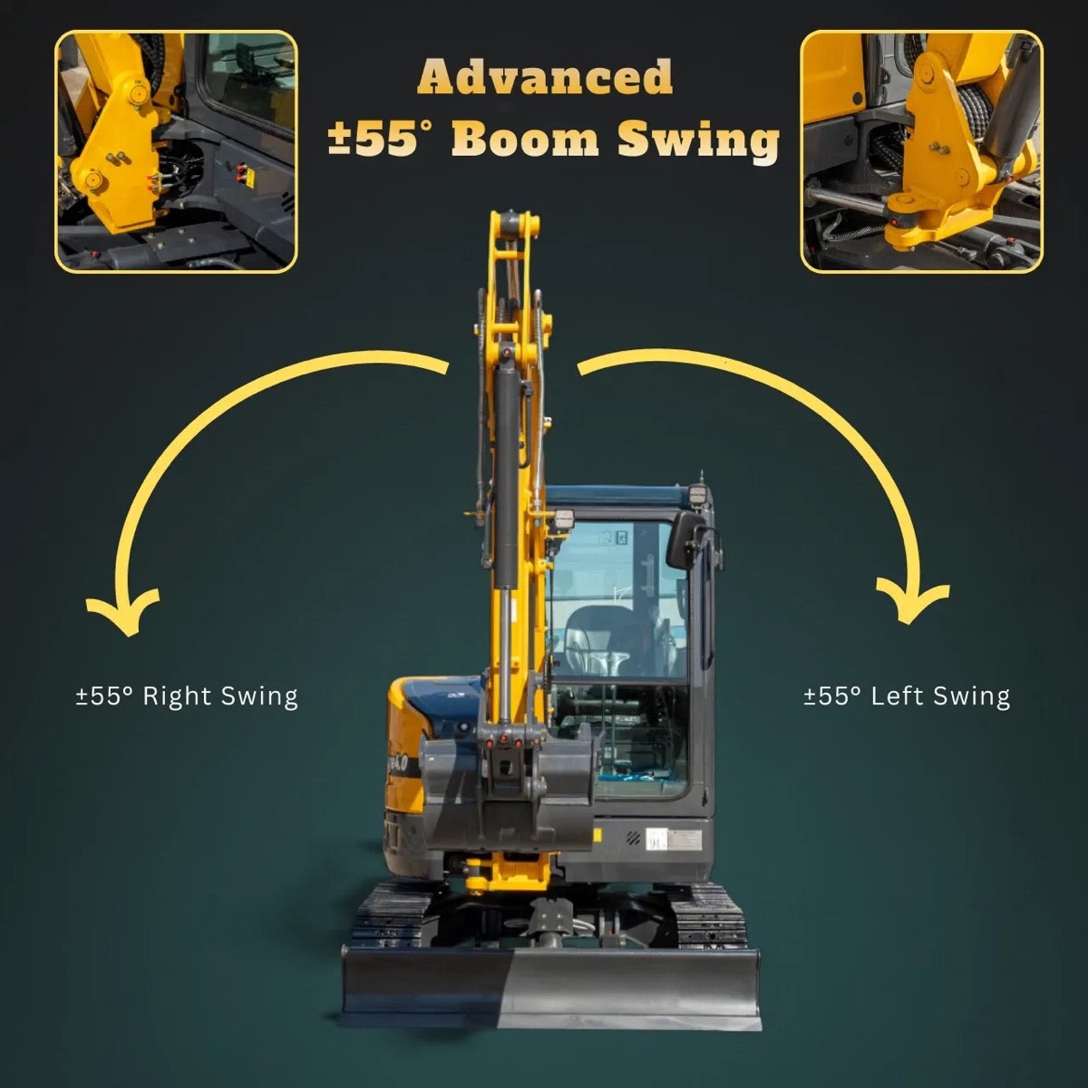 TYPHON NAGA 4.0 - 4 Ton Yanmar Diesel Mini Excavator with Steel Tracks, Enclosed A/C Cab and Zero Tail Swing, photo 4 of 11