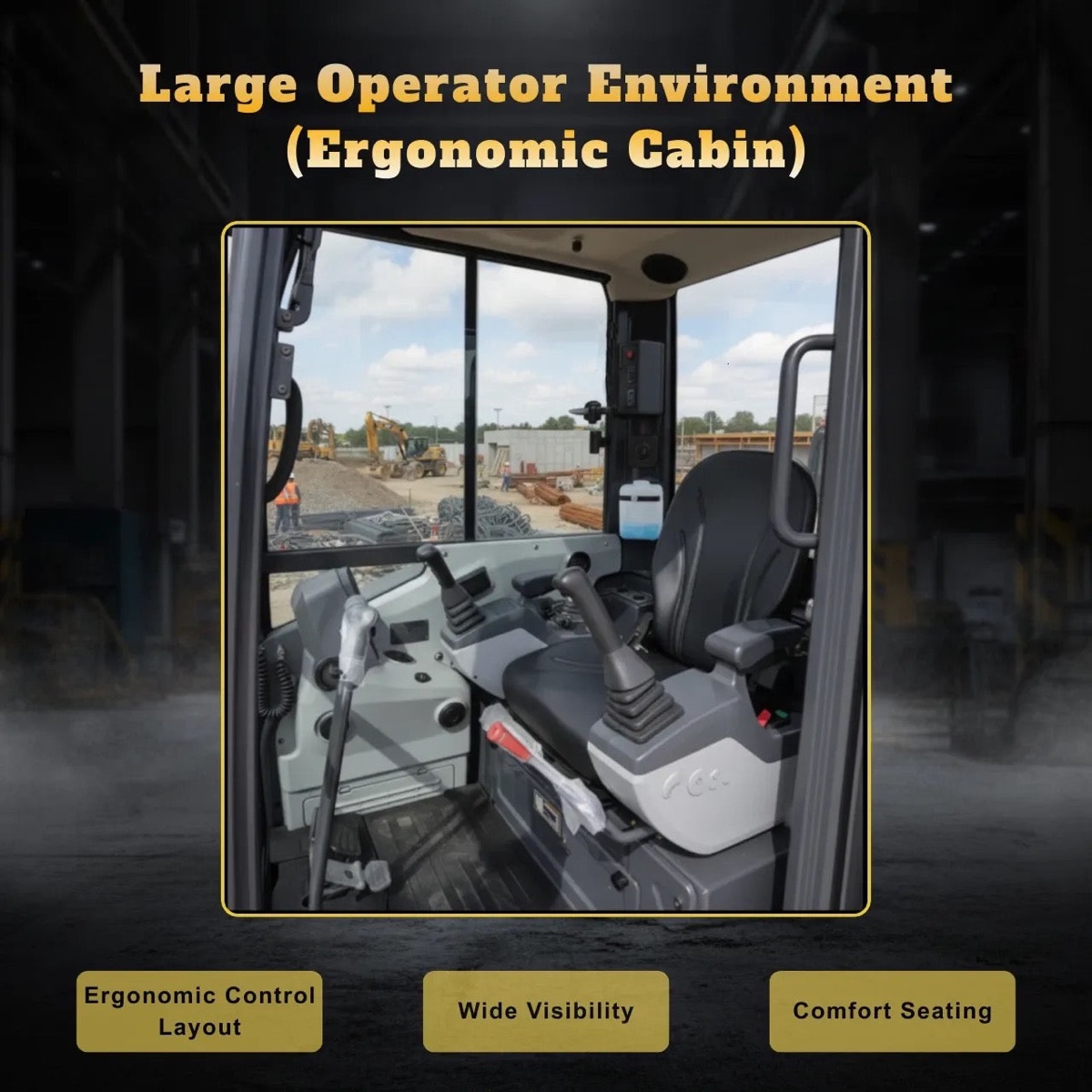 TYPHON NAGA 4.0 - 4 Ton Yanmar Diesel Mini Excavator with Steel Tracks, Enclosed A/C Cab and Zero Tail Swing, photo 6 of 11