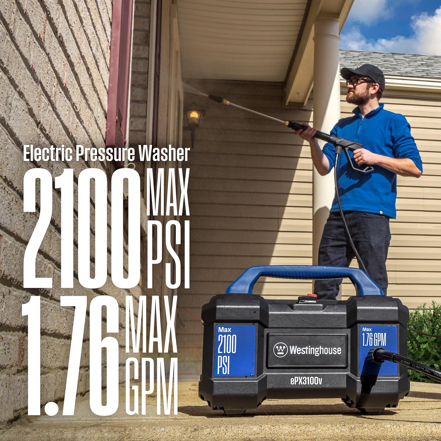 Westinghouse ePX3100v Compact Electric Pressure Washer with Detachable Foam Cannon (2100 Max PSI / 1.76 GPM), photo 5 of 7